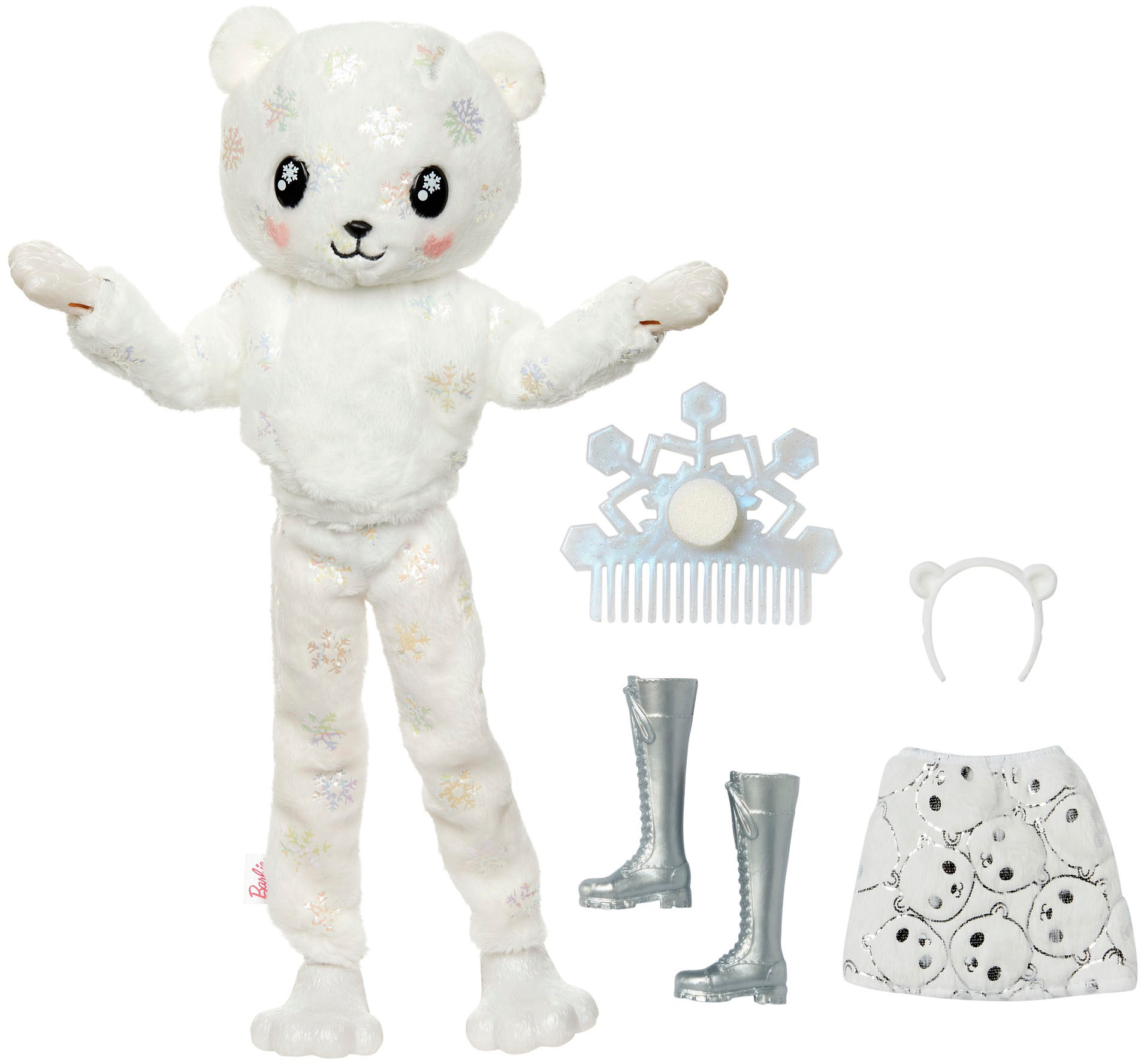 Angle View: Barbie - Cutie Reveal Snowflake Sparkle Series 11.9" Polar Bear Doll