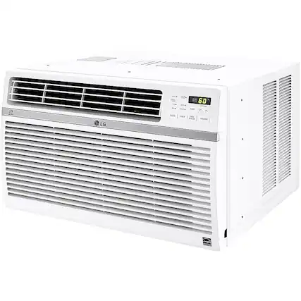 Front. LG - 24,500 BTU Window Smart Air Conditioner - White.