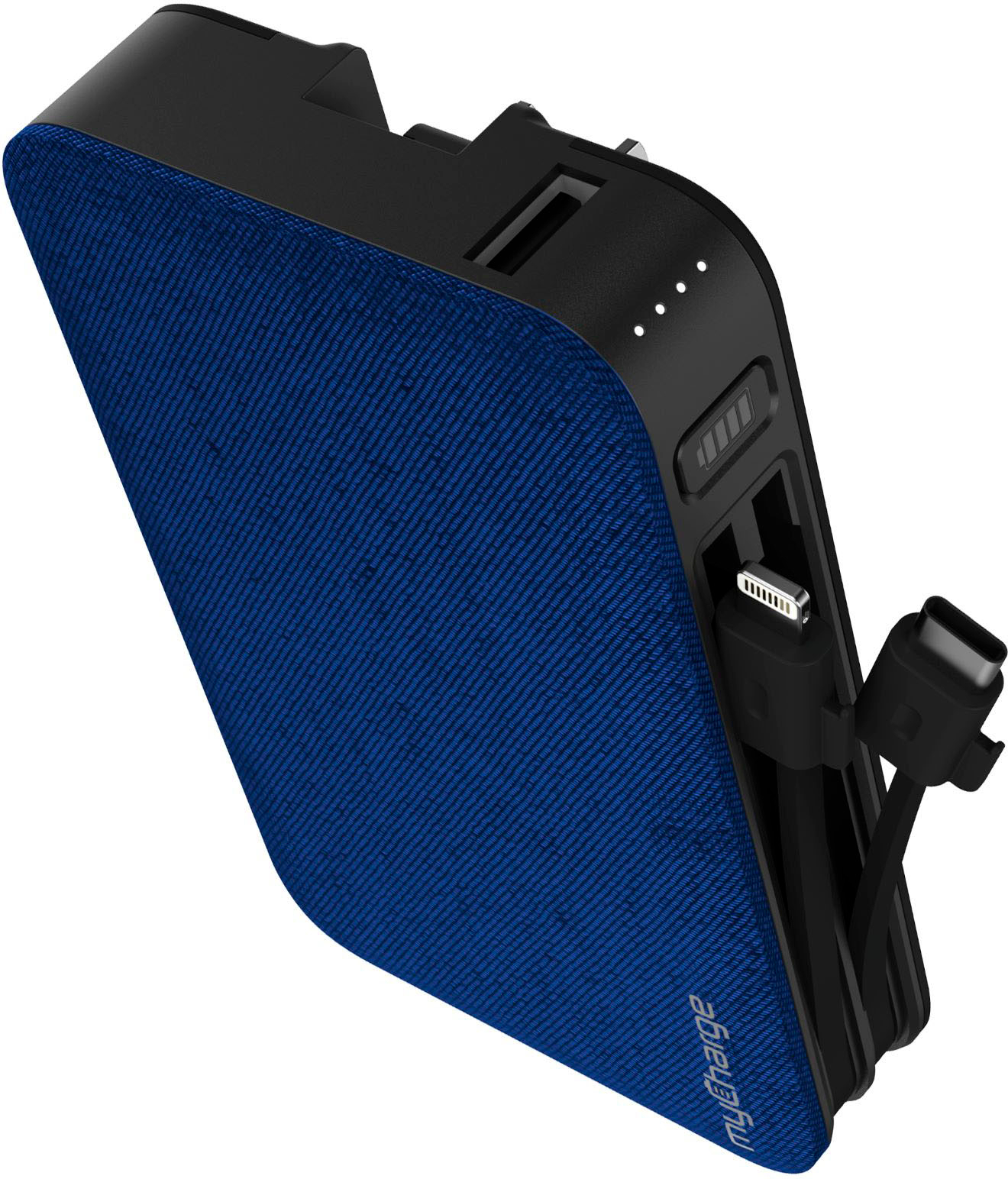 Angle View: myCharge - POWERCENTER 6000 mAh Portable Charge for Most Mobile Devices - Blue/Black