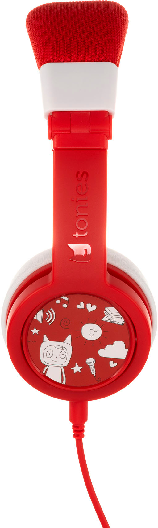 Left View: Tonies - Wired On-Ear Headphones - Red