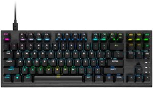 CORSAIR - K60 PRO TKL Wired Optical-Mechanical OPX Linear Switch Gaming Keyboard with per-key RGB Backlighting - Black - Front_Zoom