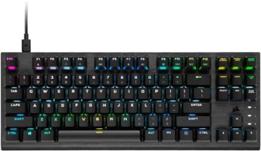 CORSAIR - K60 PRO TKL Wired Optical-Mechanical OPX Linear Switch Gaming Keyboard with per-key RGB Backlighting - Black - Front_Zoom