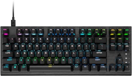 CORSAIR - K60 PRO TKL Wired Optical-Mechanical OPX Linear Switch Gaming Keyboard with per-key RGB Backlighting - Black