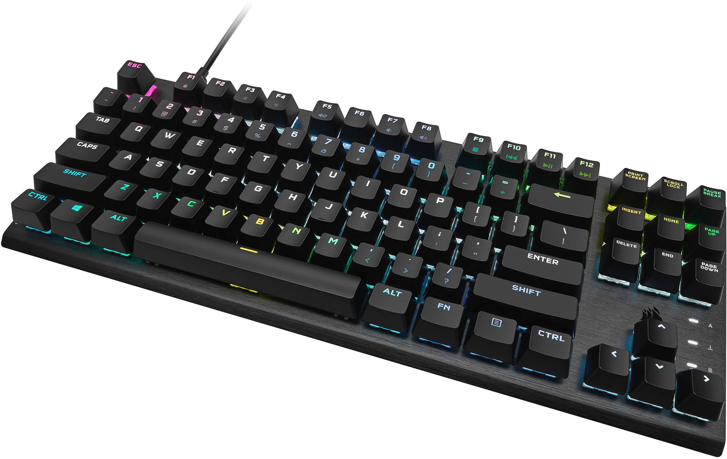 Alt View 12. CORSAIR - K60 PRO TKL Wired Optical-Mechanical OPX Linear Switch Gaming Keyboard with per-key RGB Backlighting - Black.
