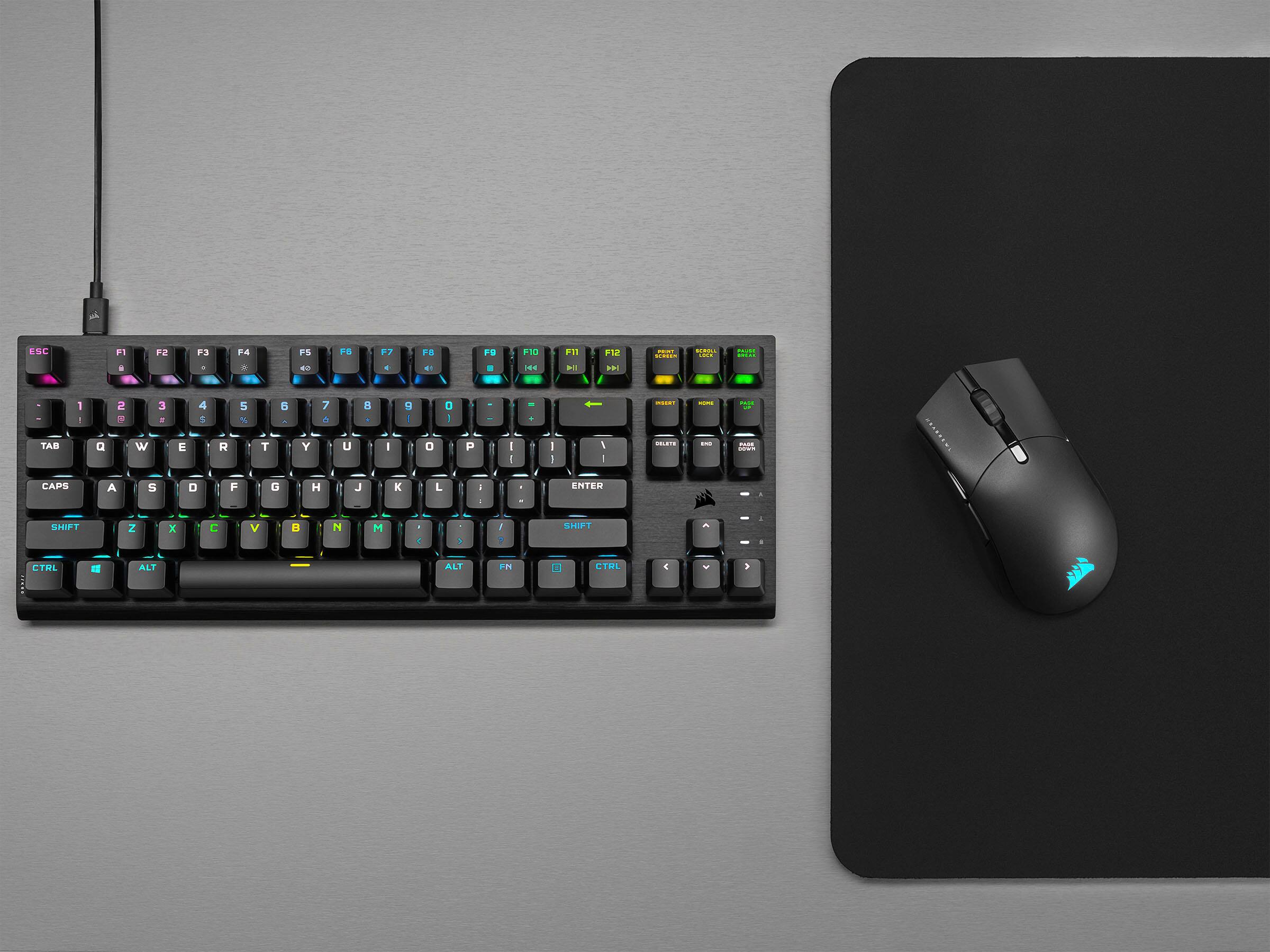 Alt View 19. CORSAIR - K60 PRO TKL Wired Optical-Mechanical OPX Linear Switch Gaming Keyboard with per-key RGB Backlighting - Black.