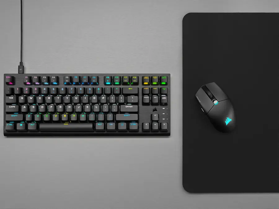 Alt View 20. CORSAIR - K60 PRO TKL Wired Optical-Mechanical OPX Linear Switch Gaming Keyboard with per-key RGB Backlighting - Black.