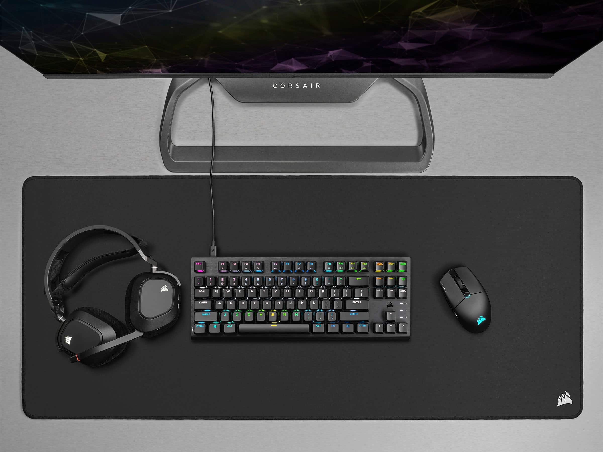 Alt View 21. CORSAIR - K60 PRO TKL Wired Optical-Mechanical OPX Linear Switch Gaming Keyboard with per-key RGB Backlighting - Black.