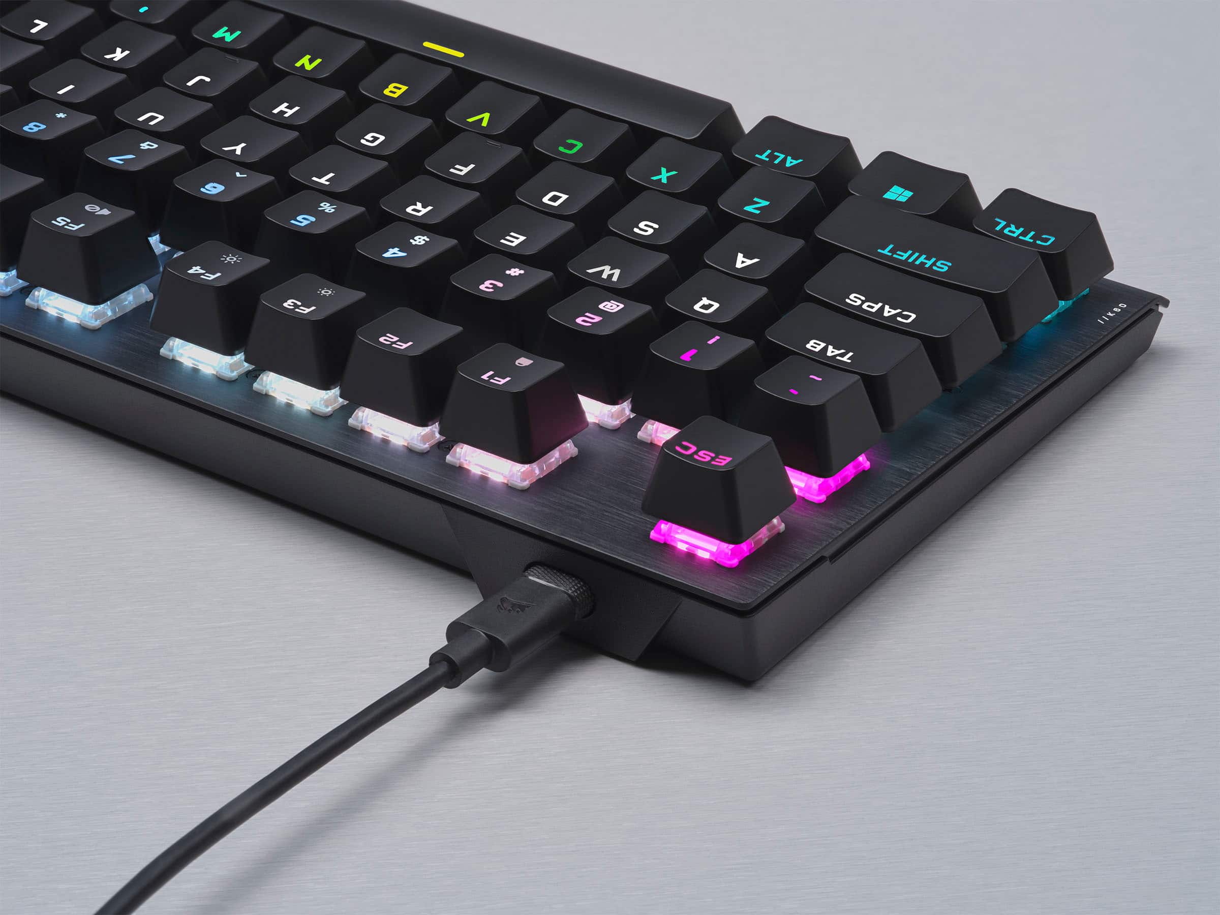 Alt View 23. CORSAIR - K60 PRO TKL Wired Optical-Mechanical OPX Linear Switch Gaming Keyboard with per-key RGB Backlighting - Black.