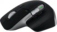 Front. Logitech - MX Master 3S for Mac Wireless Bluetooth Laser Mouse with Ultrafast Scrolling - Space Gray.