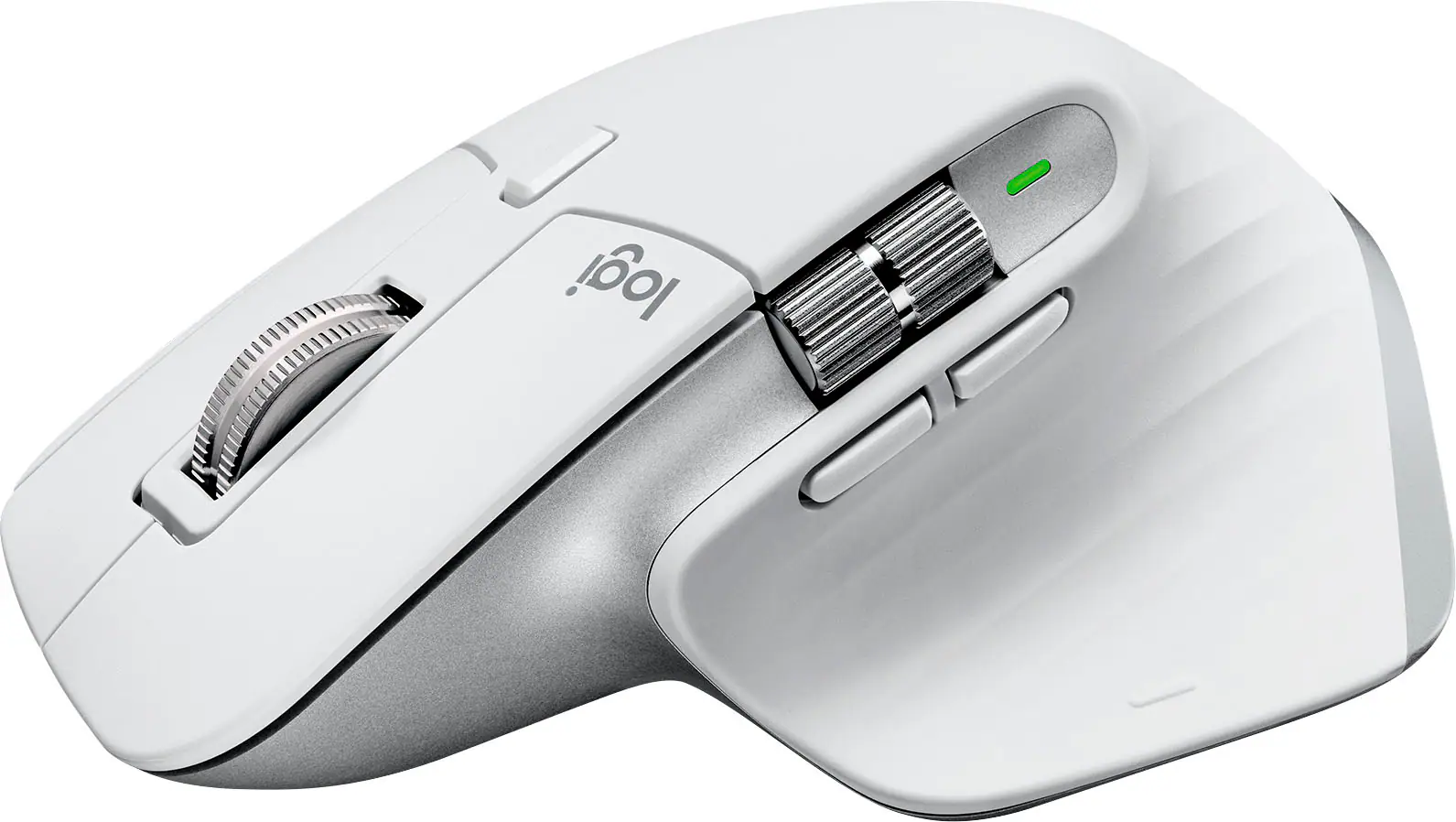 Front. Logitech - MX Master 3S for Mac Bluetooth Laser Mouse with Ultrafast Scrolling - Pale Gray.