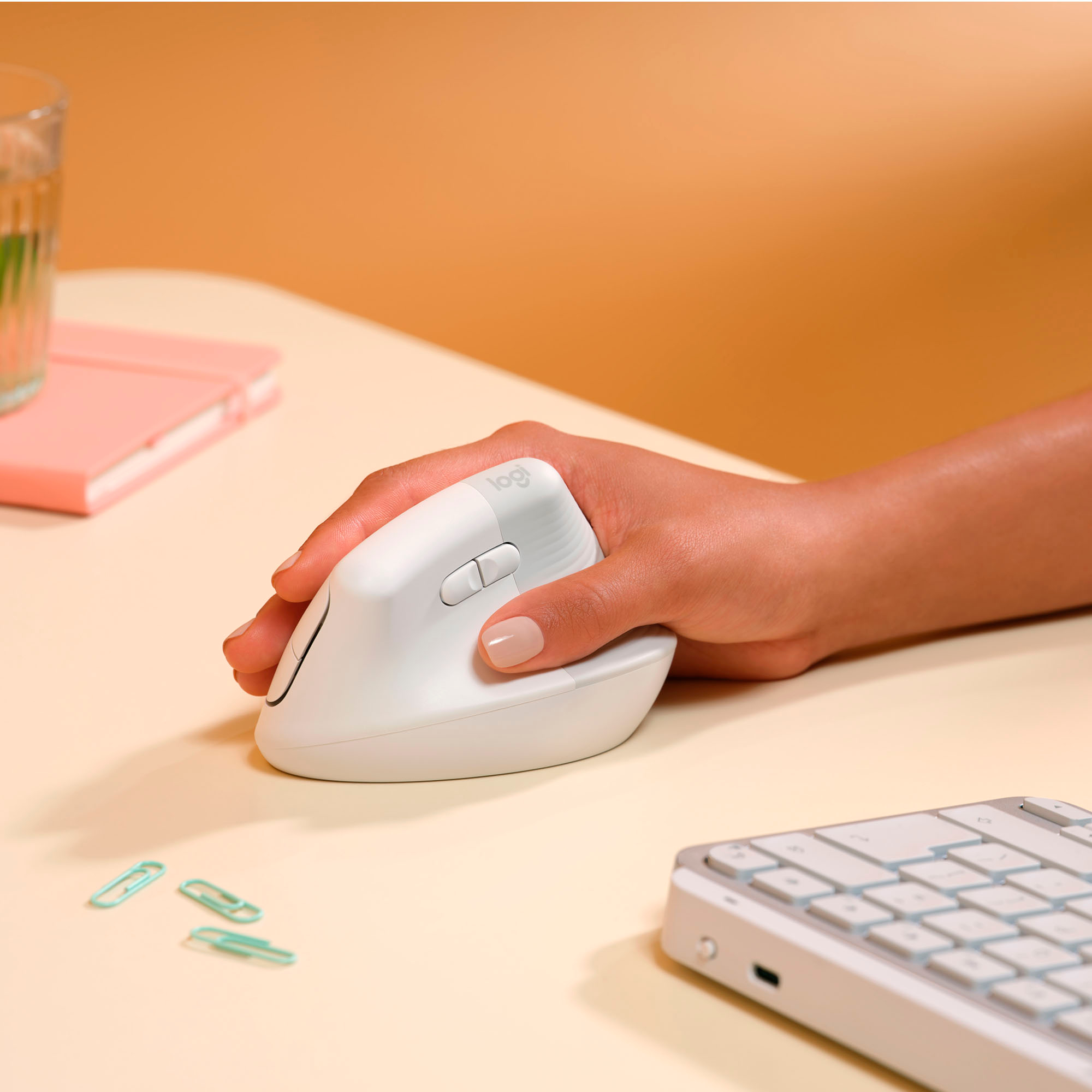 Logitech Lift for Mac Bluetooth Mouse - with Best Ergonomic Buy Customizable 4 Off-White 910-006471 Buttons