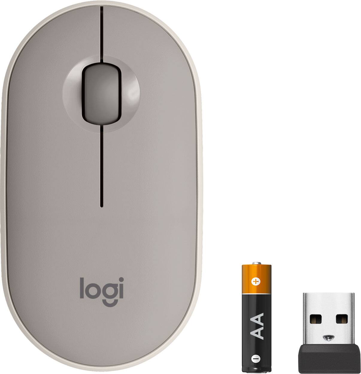 Alt View 17. Logitech - Pebble M350 Wireless Optical Ambidextrous Mouse with Silent Click - Sand.
