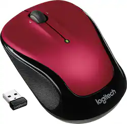 Logitech - M325s Wireless Optical Compact Ambidextrous Mouse - Wireless - Darker Red - Front_Zoom