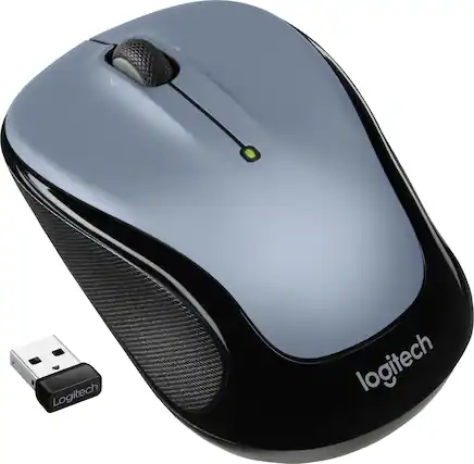 Logitech is a brand of computer peripherals, including mice, keyboards, and webcams. The image features a Logitech mouse, which is a wireless device with a USB dongle for connectivity. The mouse is designed to provide a comfortable and precise user experience, making it a popular choice for computer users.