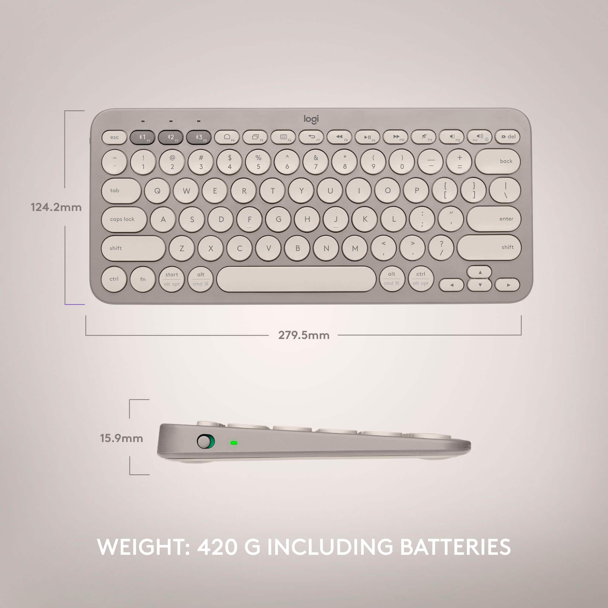 The text on the image is grouped and corrected as follows:
Weight: 420g including batteries.