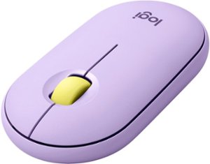 Logitech - Pebble M350 Wireless Optical Ambidextrous Mouse with Silent Click - Lavender Lemonade