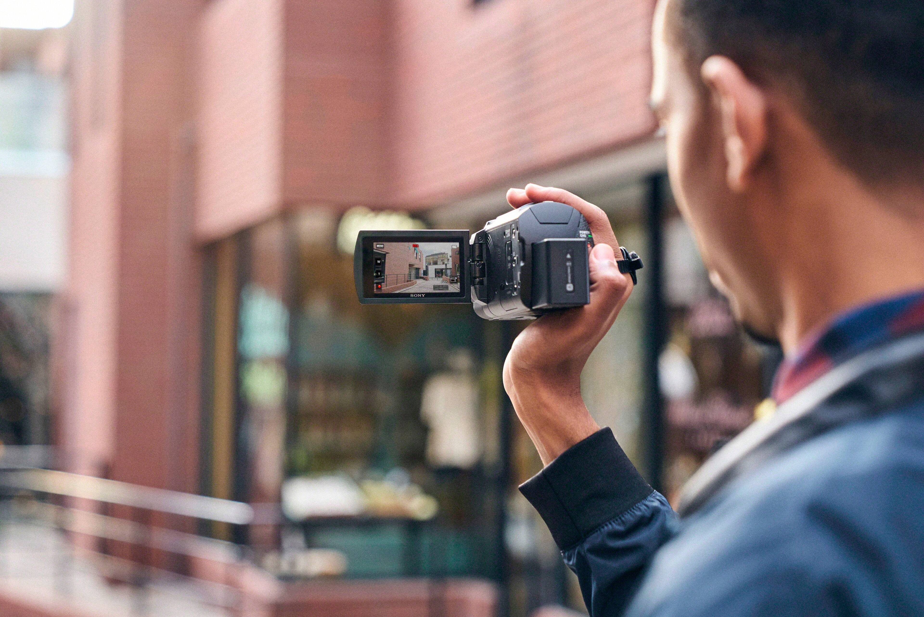 Alt View 18. Sony - AX43A 4K Handycam with Exmore R CMOS sensor camcorder - Black.