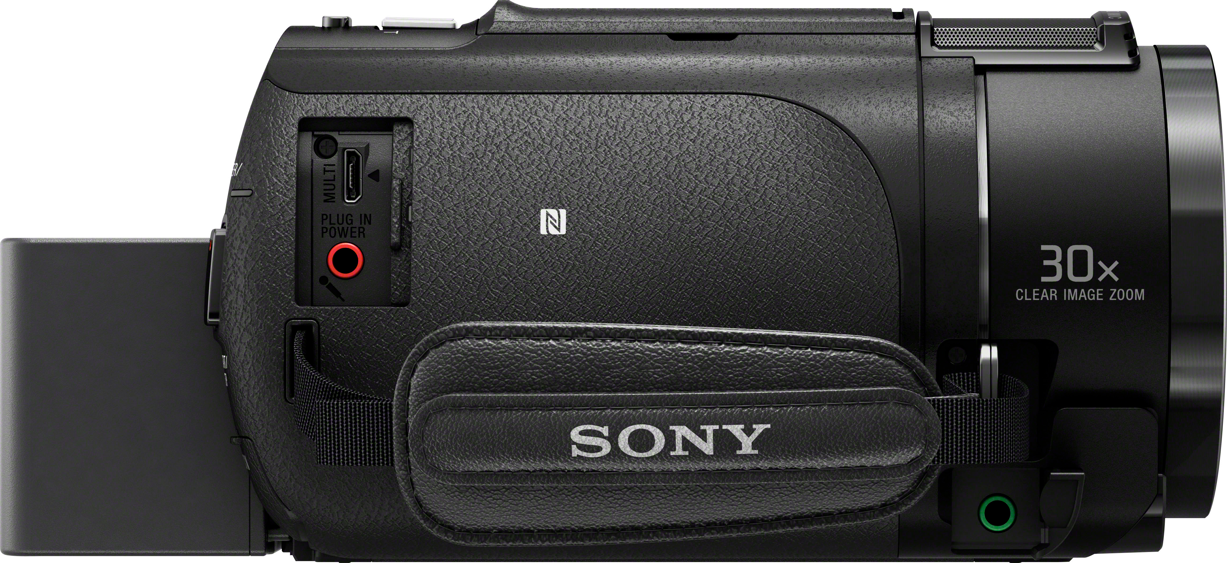 Left View: Sony - AX43A 4K Handycam with Exmore R CMOS sensor camcorder - Black