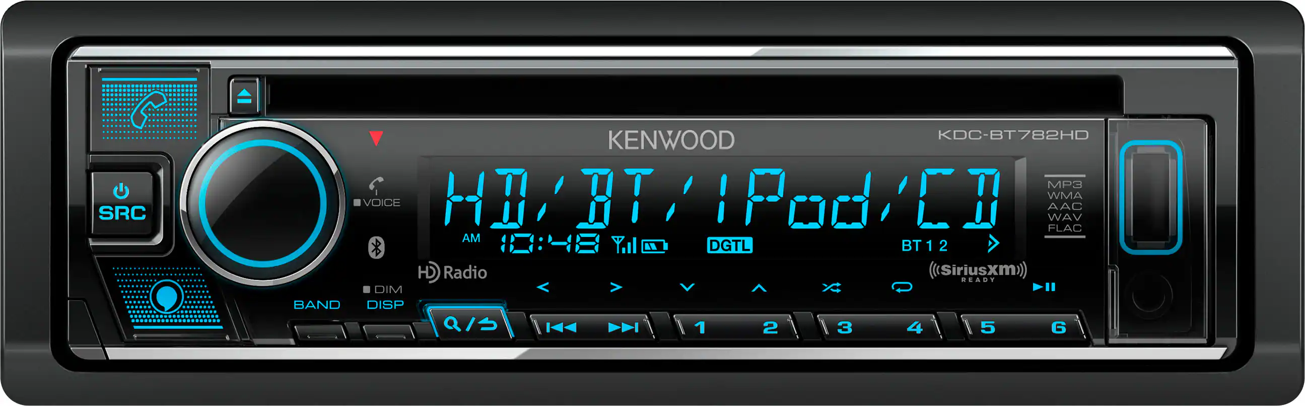 Front. Kenwood - Bluetooth CD Receiver with Alexa Built in and Satalite Radio Ready - Black.