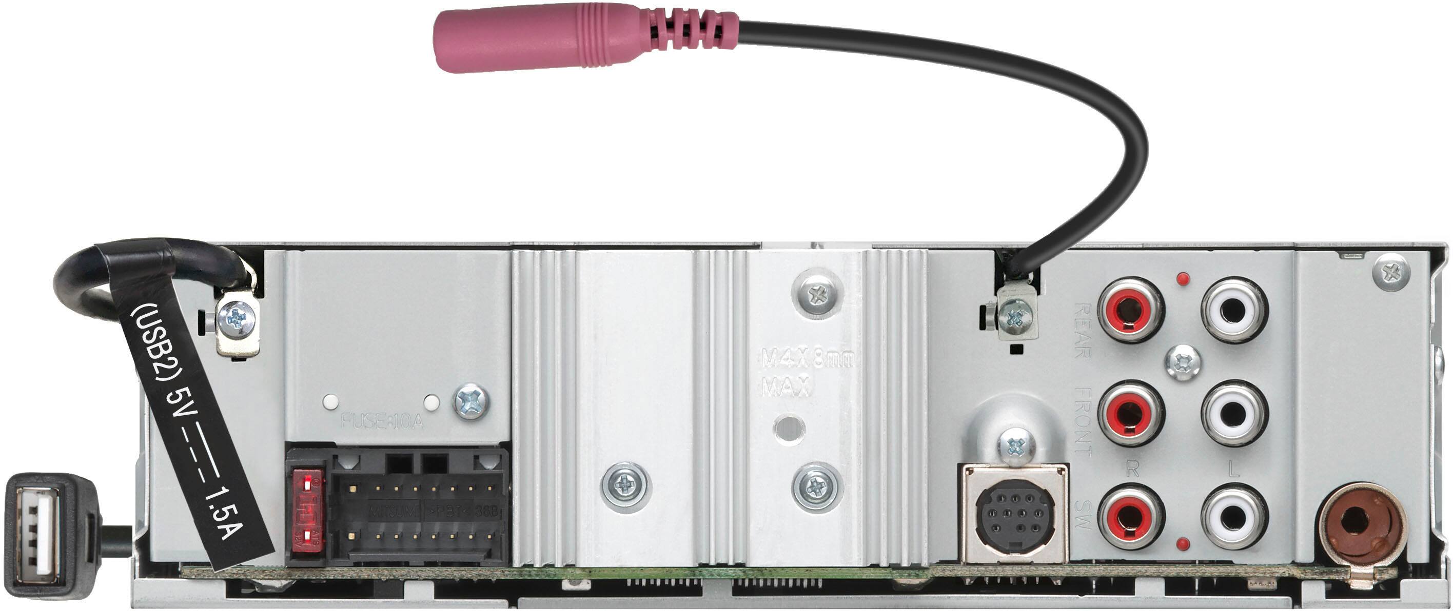 Back. Kenwood - Digital Media Receiver with AM/FM, HD Radio, 3 4 volt Pre outputs, Front Aux and USB input - Black.