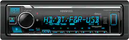 Kenwood - Digital Media Receiver with AM/FM, HD Radio, 3 4 volt Pre outputs, Front Aux and USB input - Black