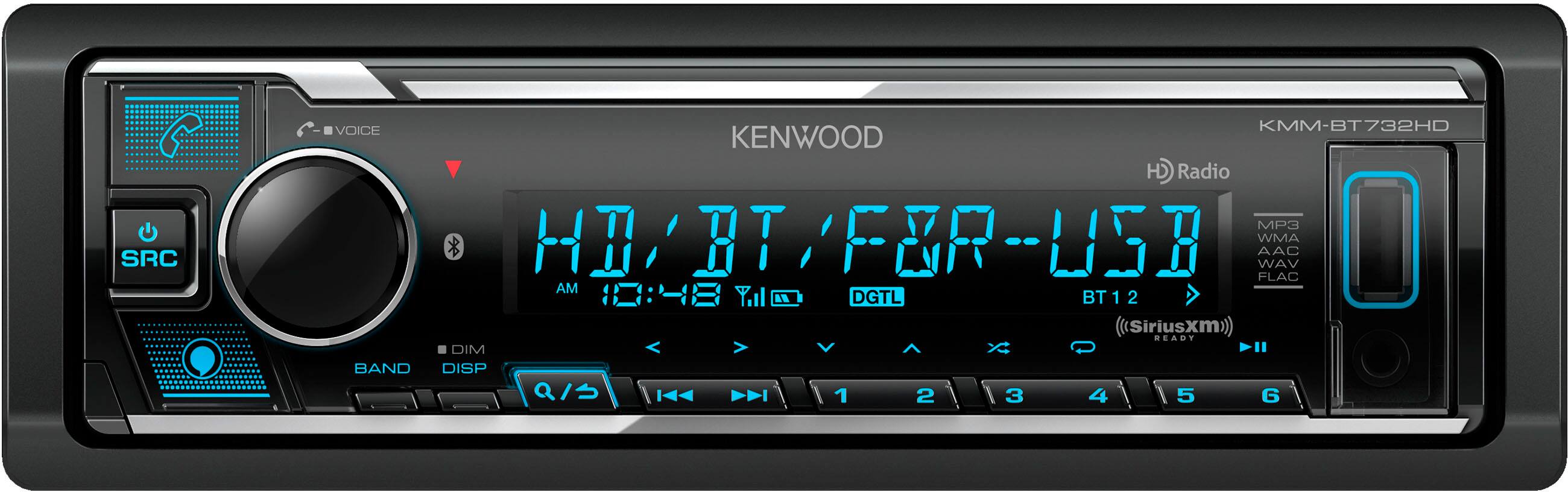 Front. Kenwood - Bluetooth CD Receiver with Alexa Built-In and Satellite Radio-Ready and HD Radio Built-in - Black.
