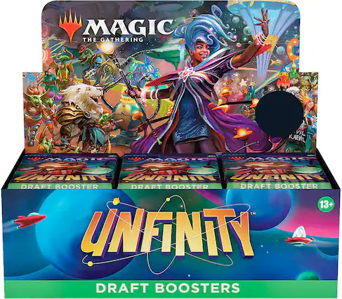 Front. Wizards of The Coast - Magic the Gathering Unfinity Draft Booster Box - 36 Packs.