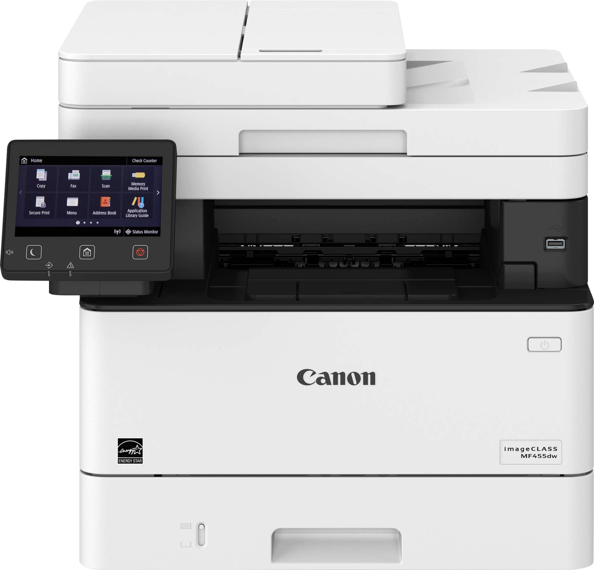 Canon - imageCLASS MF455dw Wireless Black-and- All-In-One Laser Printer with Fax - White - Front_Zoom