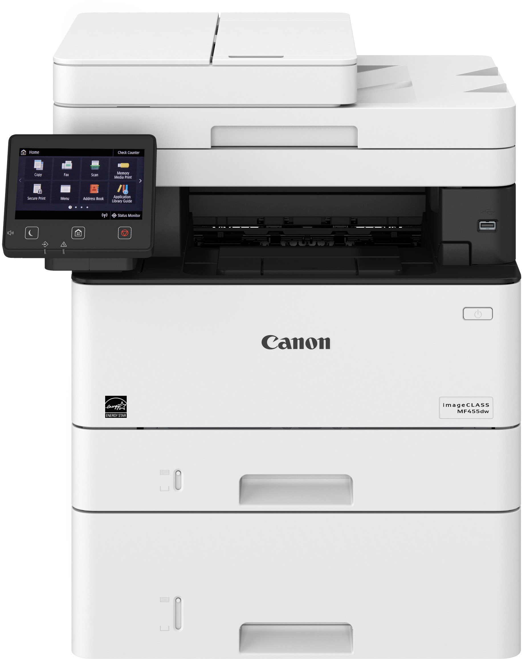 Canon imageCLASS MF455dw Wireless Black-and-White All-In-One Laser Printer with Fax White 5161C005