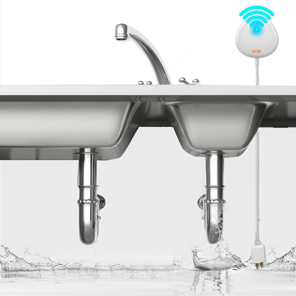 Angle View: MOBI - Smart WIFI Water Leak Sensor - White