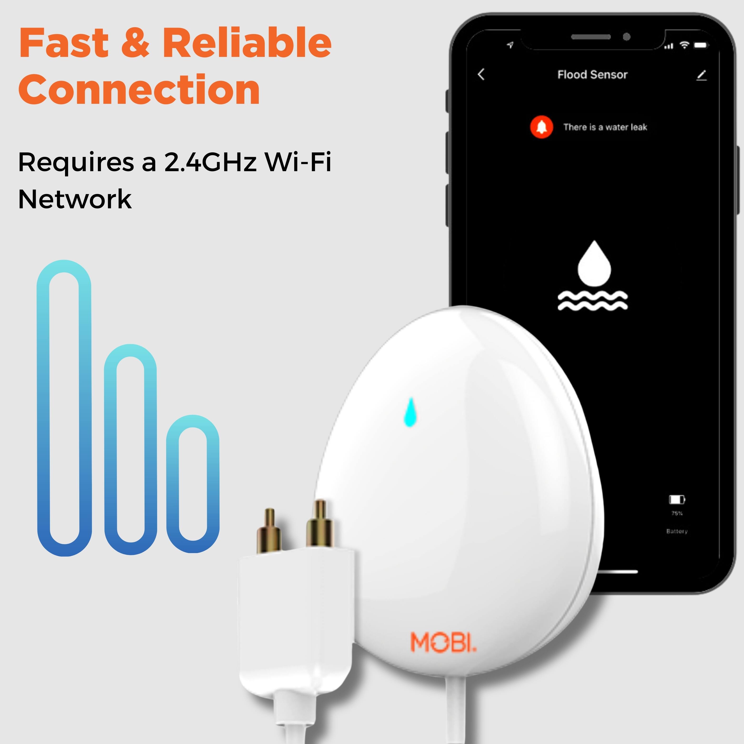 Fast & Reliable Connection Flood Sensor There is a water leak Requires a 2.4GHz Wi-Fi Network 79% Burberry MOBI.