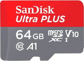 SanDisk - Ultra PLUS 64GB microSDXC UHS-I Memory Card - Front_Zoom