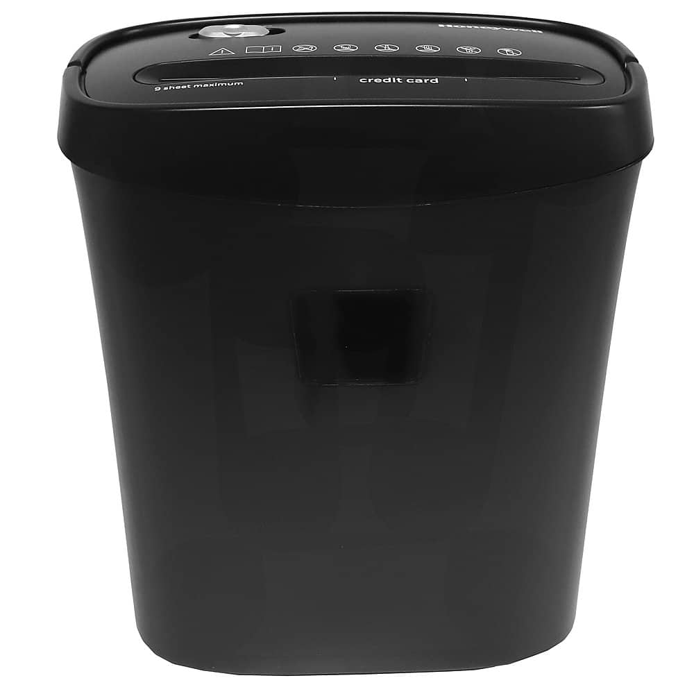 Front. Honeywell - 9-Sheet Crosscut Paper Shredder - Black.