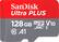 Front. SanDisk - Ultra PLUS 128GB microSDXC UHS-I Memory Card - Gray/Red.