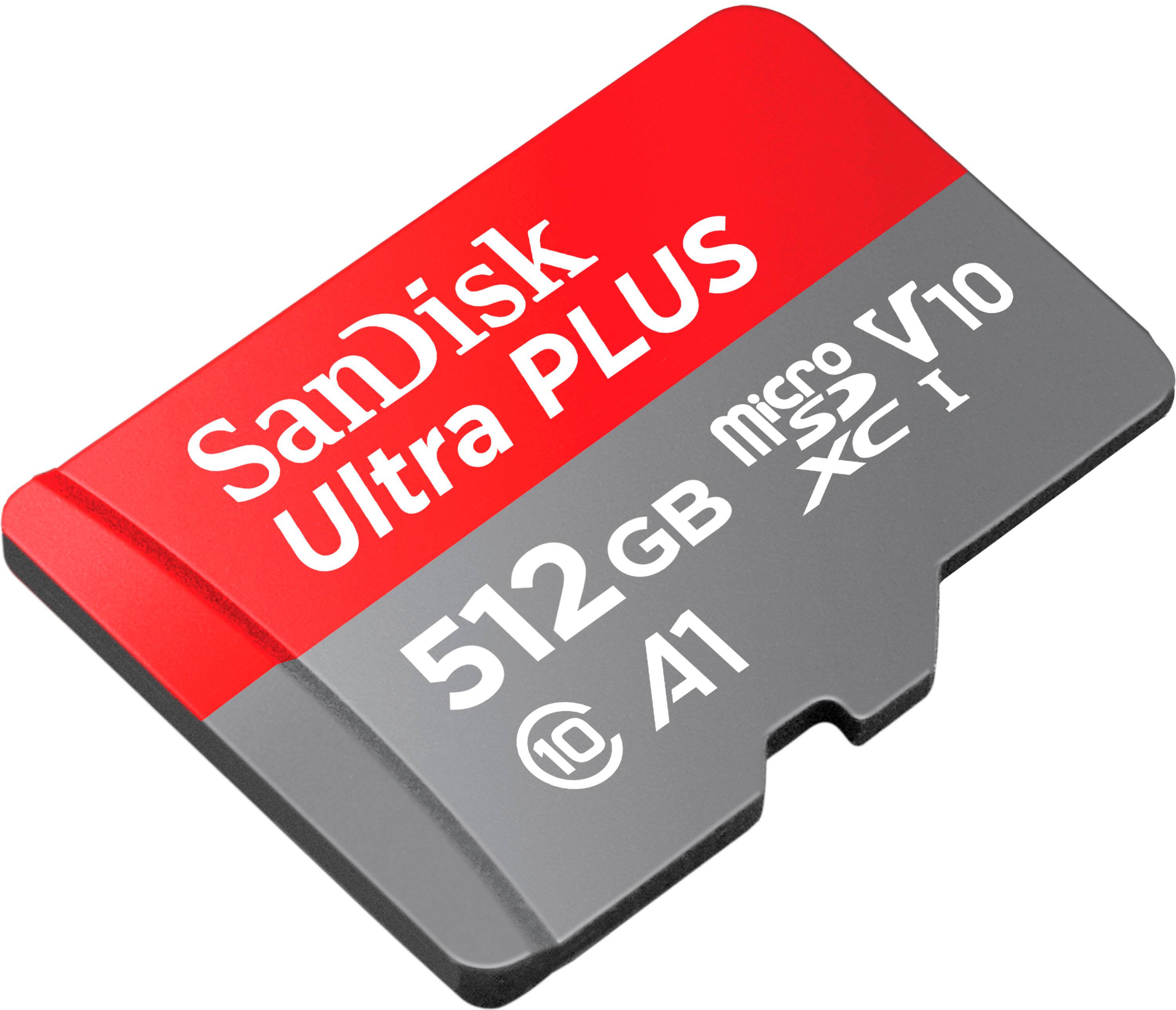 Alt View 11. SanDisk - Ultra PLUS 512GB microSDXC UHS-I Memory Card - Gray/Red.