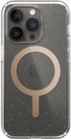 Speck - Presidio Perfect-Clear Case with MagSafe for Apple iPhone 14 Pro - Gold Glitter - Front_Zoom