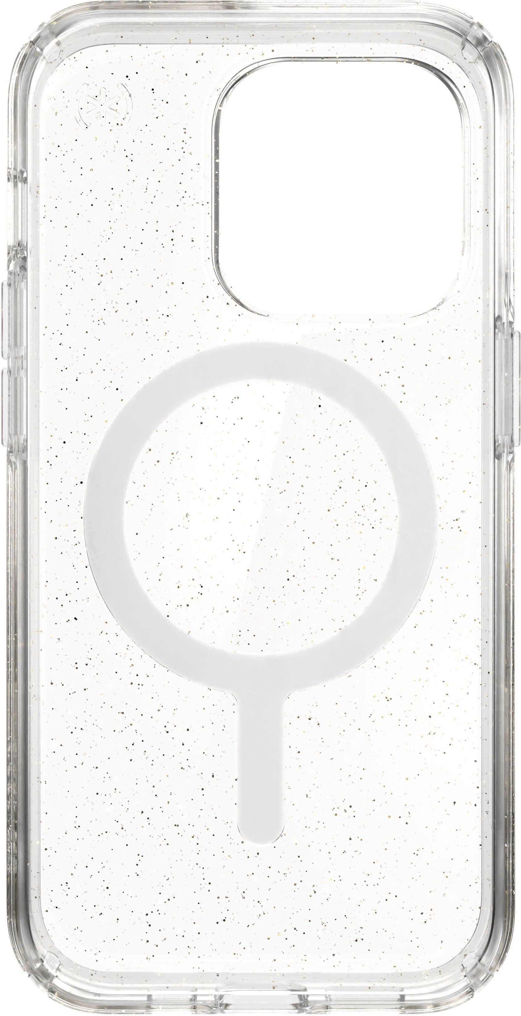 Alt View 3. Speck - Presidio Perfect-Clear Case with MagSafe for Apple iPhone 14 Pro - Gold Glitter.