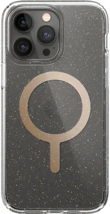 Speck - Refurbished Excellent - Presidio Perfect-Clear Case with MagSafe for Apple iPhone 14 Pro Max - Gold Glitter