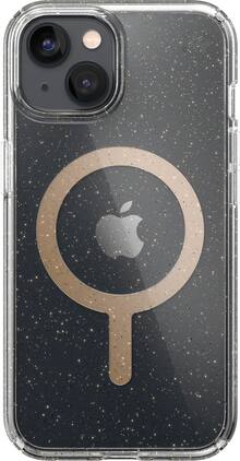 Speck - Presidio Perfect-Clear Case with MagSafe for Apple iPhone 14 - Gold Glitter