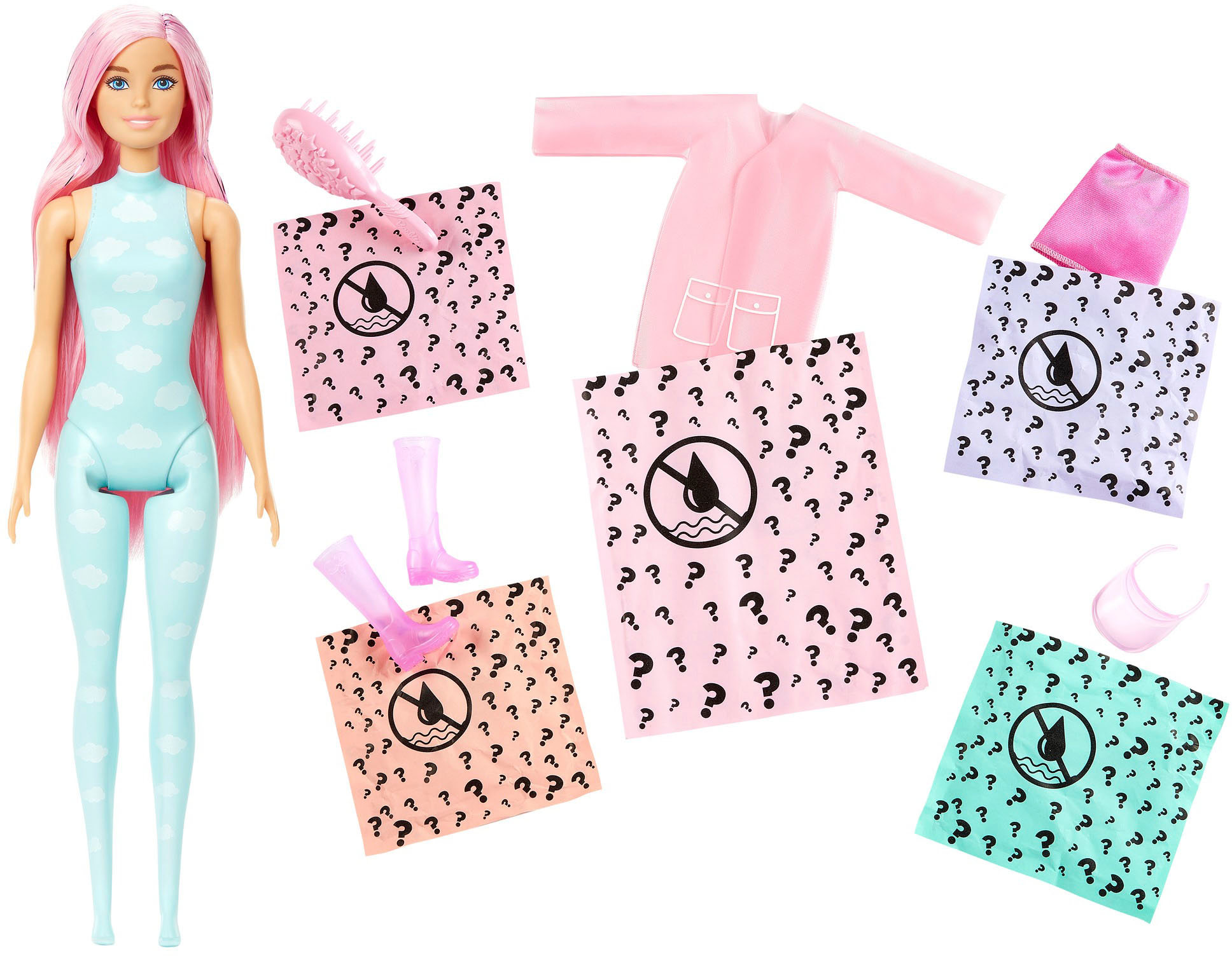 Barbie Color Reveal Mermaid Doll with 7 Surprises (Styles May Vary)