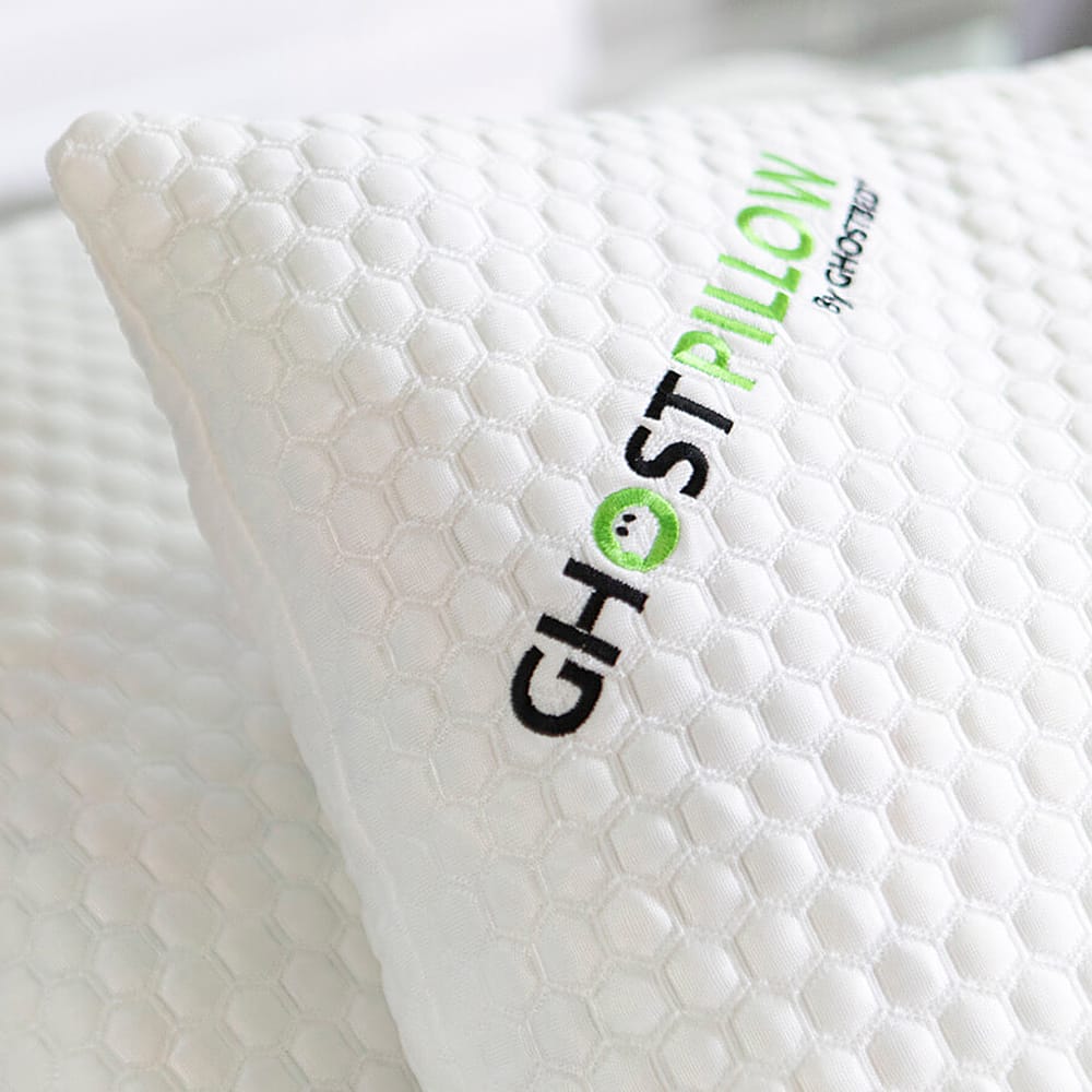 Left View: Ghostbed - GhostPillow - Cooling Shredded 2 pk - White