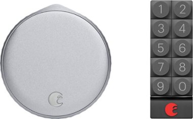 August - Wi-Fi Smart Lock with Smart Keypad - Silver - Front_Zoom