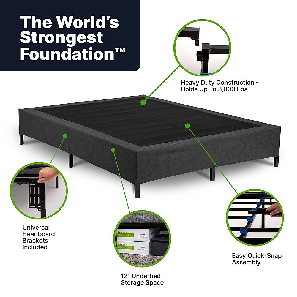 Left View: Walker Edison - Modern Metal Twin Loft Bed Frame - White