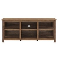 Walker Edison - Mission-Style 6-Cubby TV Stand for Most TVs up to 65” - Rustic Oak - Front_Zoom
