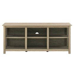 Walker Edison - Mission-Style 6-Cubby TV Stand for Most TVs up to 65” - Driftwood - Front_Zoom