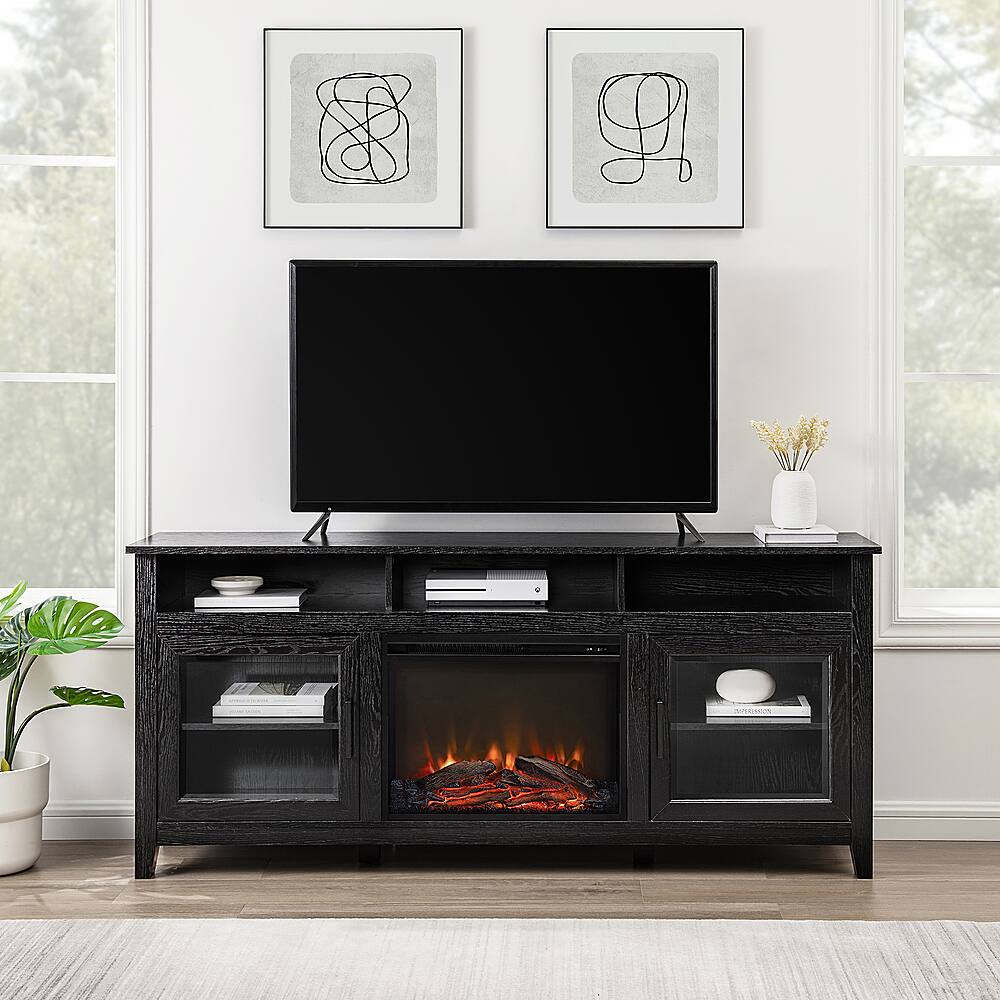 Best Buy Walker Edison Modern Farmhouse Fireplace TV Stand for Most