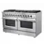 Angle. Forno Appliances - Galiano Alta Qualita 8.64 cu.ft. Freestanding Double Oven Gas Range with Convection Oven - Stainless Steel.