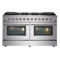 Forno Appliances - Galiano 8.64 cu.ft. Freestanding Double Oven LP Conversion Convection Gas Range - Stainless steel - Front_Zoom