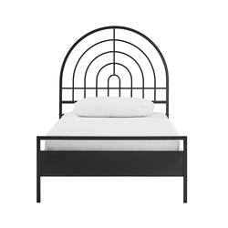 Walker Edison - Modern Metal Decorative Arch Twin Bed - Black - Front_Zoom