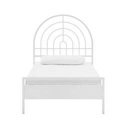 Walker Edison - Modern Metal Decorative Arch Twin Bed - White - Front_Zoom